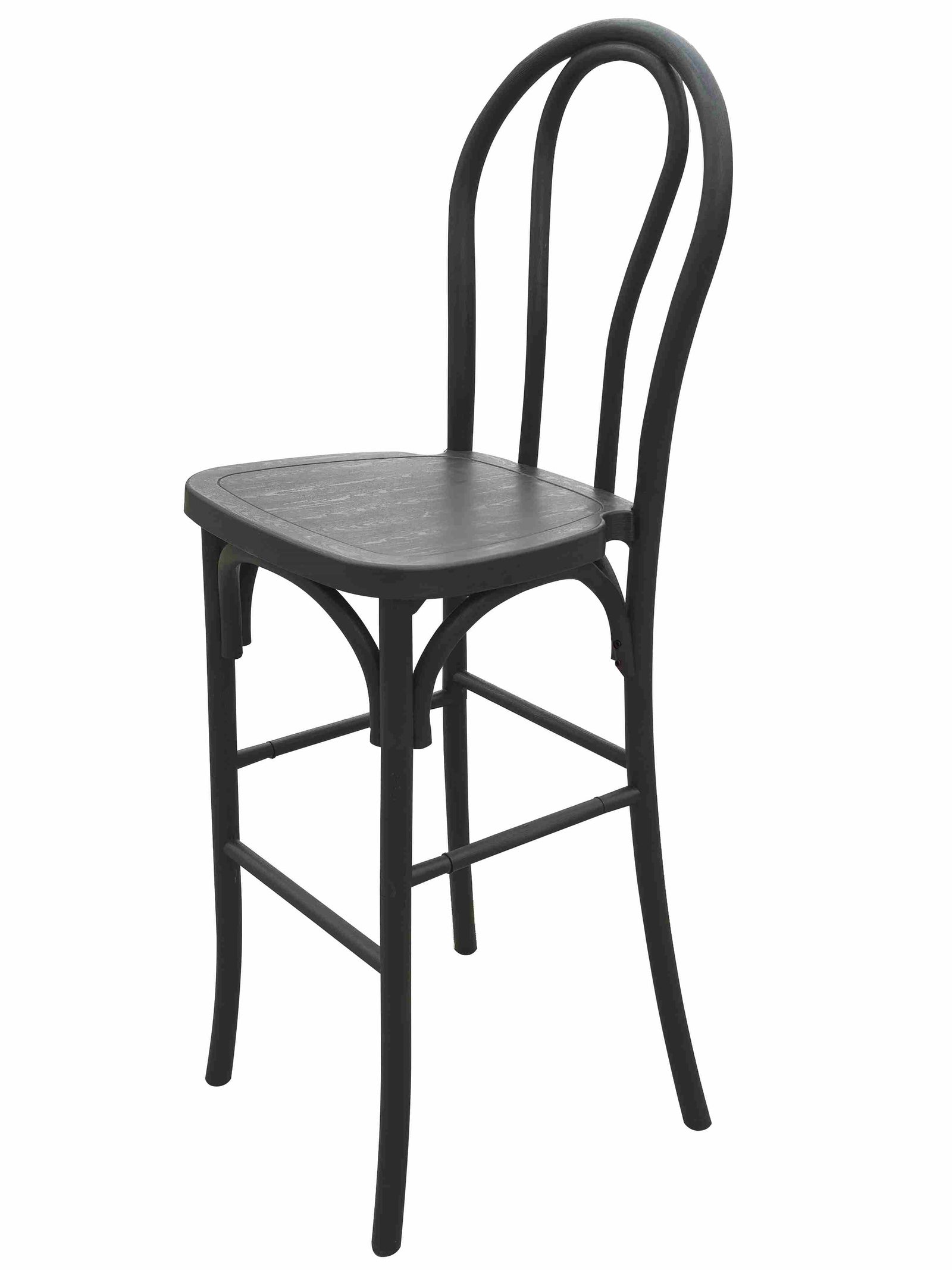 Black Resin Steel Skeleton™ Bentwood Barstool (Per Unit Price Shown – Sold only in Quantities of 2) Some Assembly Required