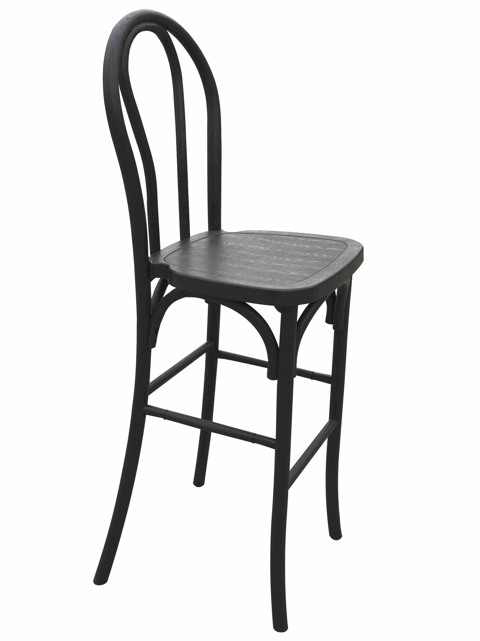 Black Resin Steel Skeleton™ Bentwood Barstool (Per Unit Price Shown – Sold only in Quantities of 2) Some Assembly Required