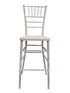 White Distressed WoodGrain™ Resin Steel Skeleton™ Chiavari Barstool