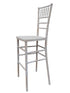 White Distressed WoodGrain™ Resin Steel Skeleton™ Chiavari Barstool