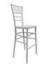 White Distressed WoodGrain™ Resin Steel Skeleton™ Chiavari Barstool