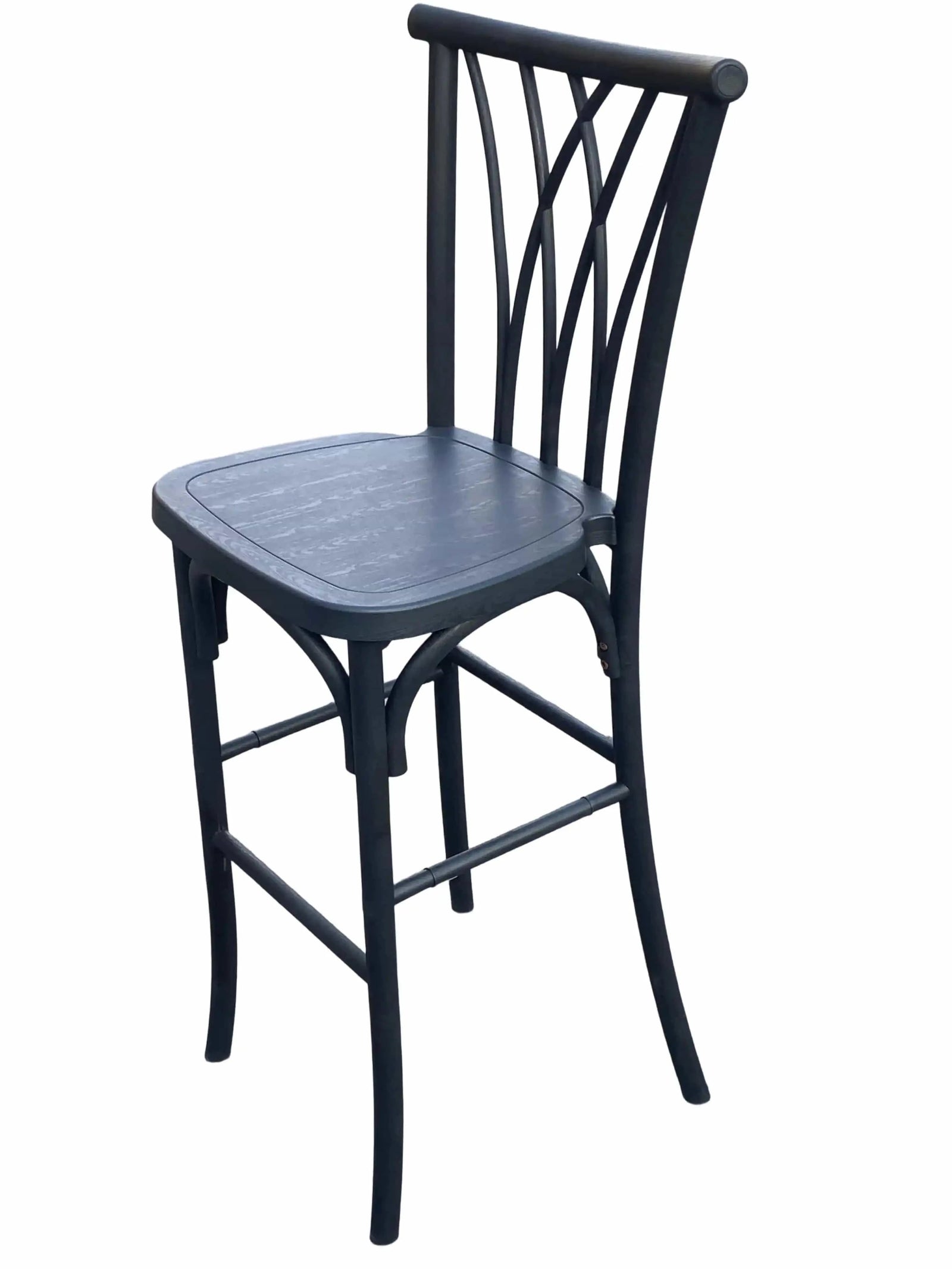 Black Resin Steel Skeleton™ Willow Barstool (Per Unit Price Shown – Sold only in Quantities of 2) Some Assembly Required