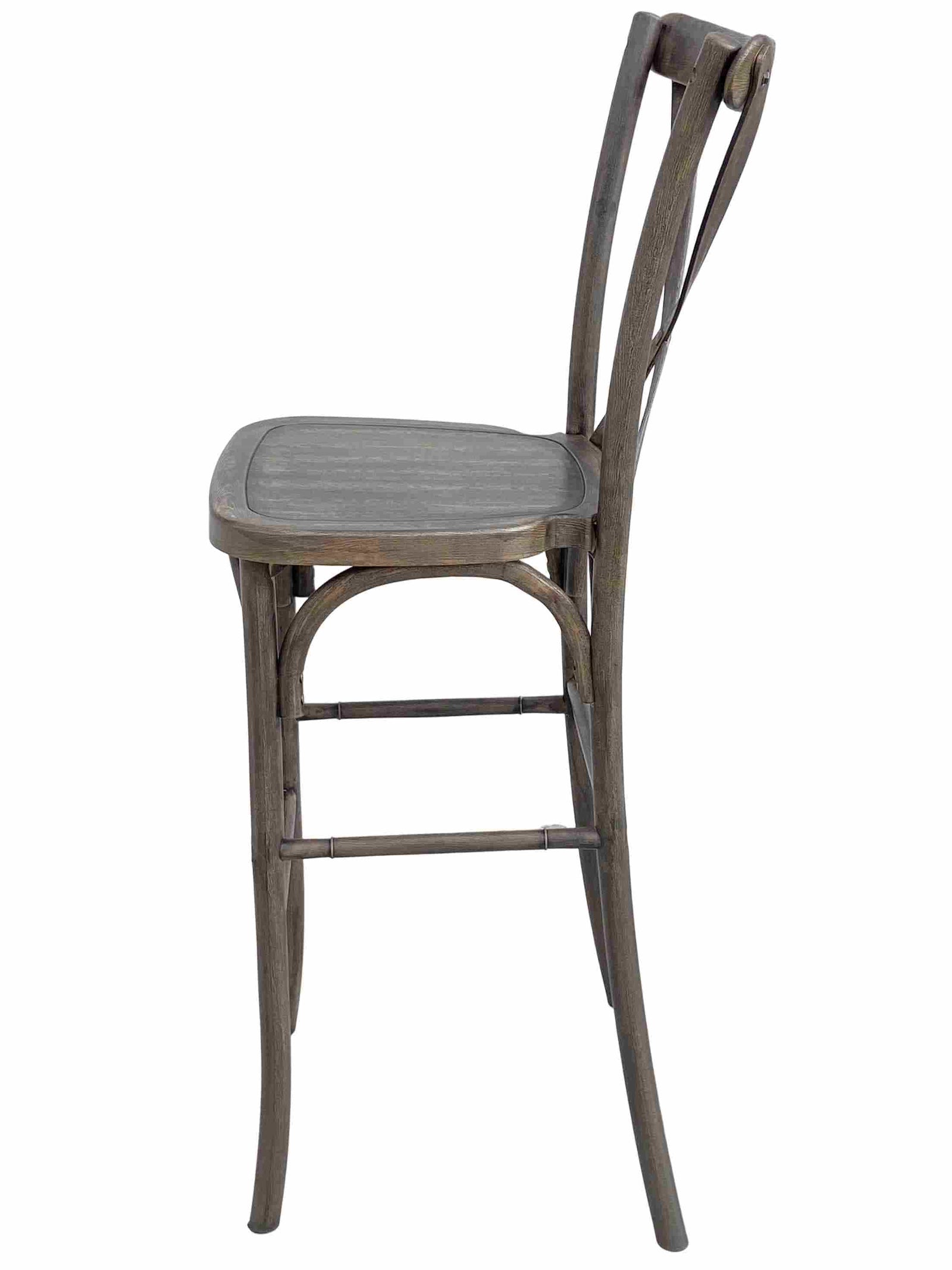 Fruitwood Resin Steel Skeleton™ Cross Back Barstool (Per Unit Price Shown – Sold only in Quantities of 2) Some Assembly Required