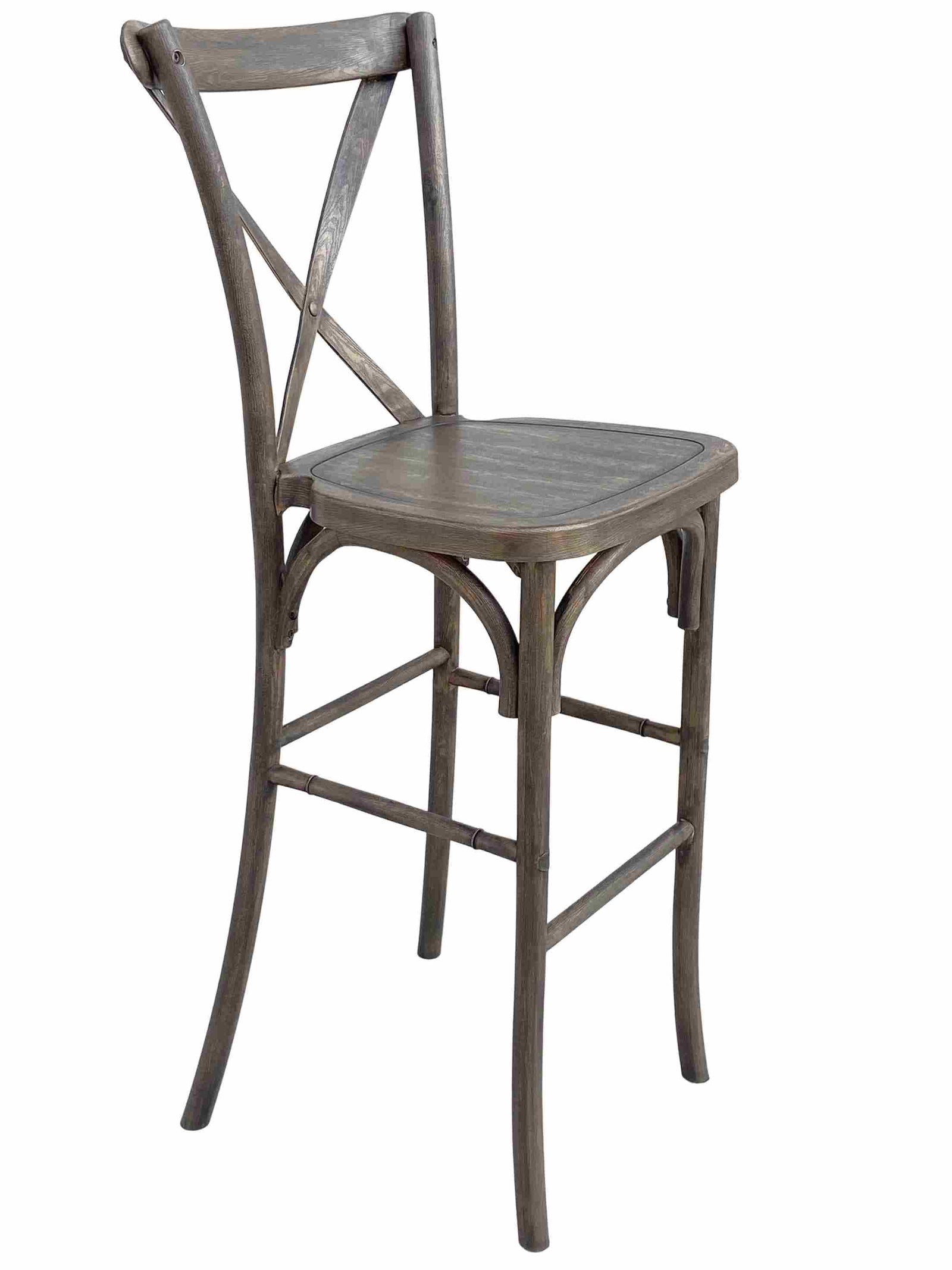 Fruitwood Resin Steel Skeleton™ Cross Back Barstool (Per Unit Price Shown – Sold only in Quantities of 2) Some Assembly Required