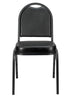 Banquet Chair – Dome Black Vinyl on Black Frame 34.5″ Height / 2.5″ Cushion CQDVBB-ZF-T