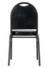 Banquet Chair – Dome Black Vinyl on Black Frame 34.5″ Height / 2.5″ Cushion CQDVBB-ZF-T