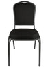 Black Fabric Silver Vein Steel Frame Crown Back Banquet Chair