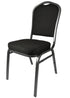 Black Fabric Silver Vein Steel Frame Crown Back Banquet Chair