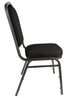 Black Fabric Silver Vein Steel Frame Crown Back Banquet Chair