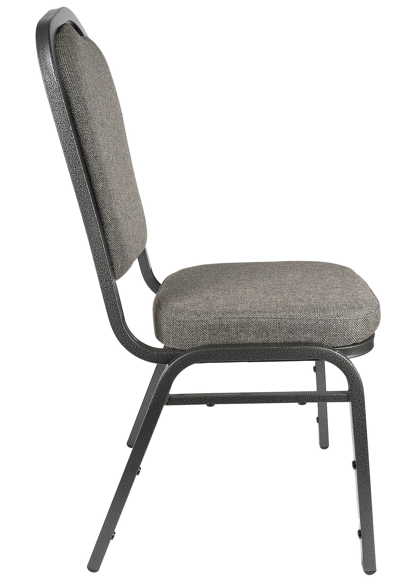 Charcoal Gray Fabric Silver Vein Steel Frame Crown Back Banquet Chair