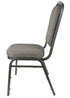 Charcoal Gray Fabric Silver Vein Steel Frame Crown Back Banquet Chair