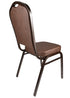 Brown Vinyl Copper Vein Steel Frame Crown Back Banquet Chair