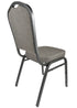 Charcoal Gray Fabric Silver Vein Steel Frame Crown Back Banquet Chair