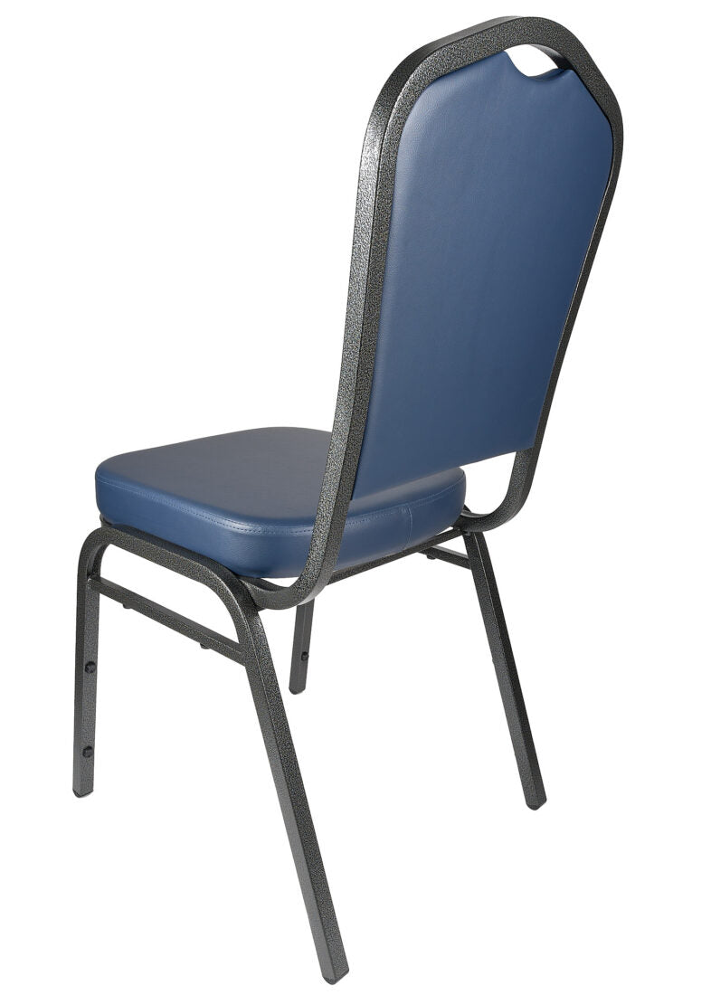 Blue Vinyl Banquet Chair Left