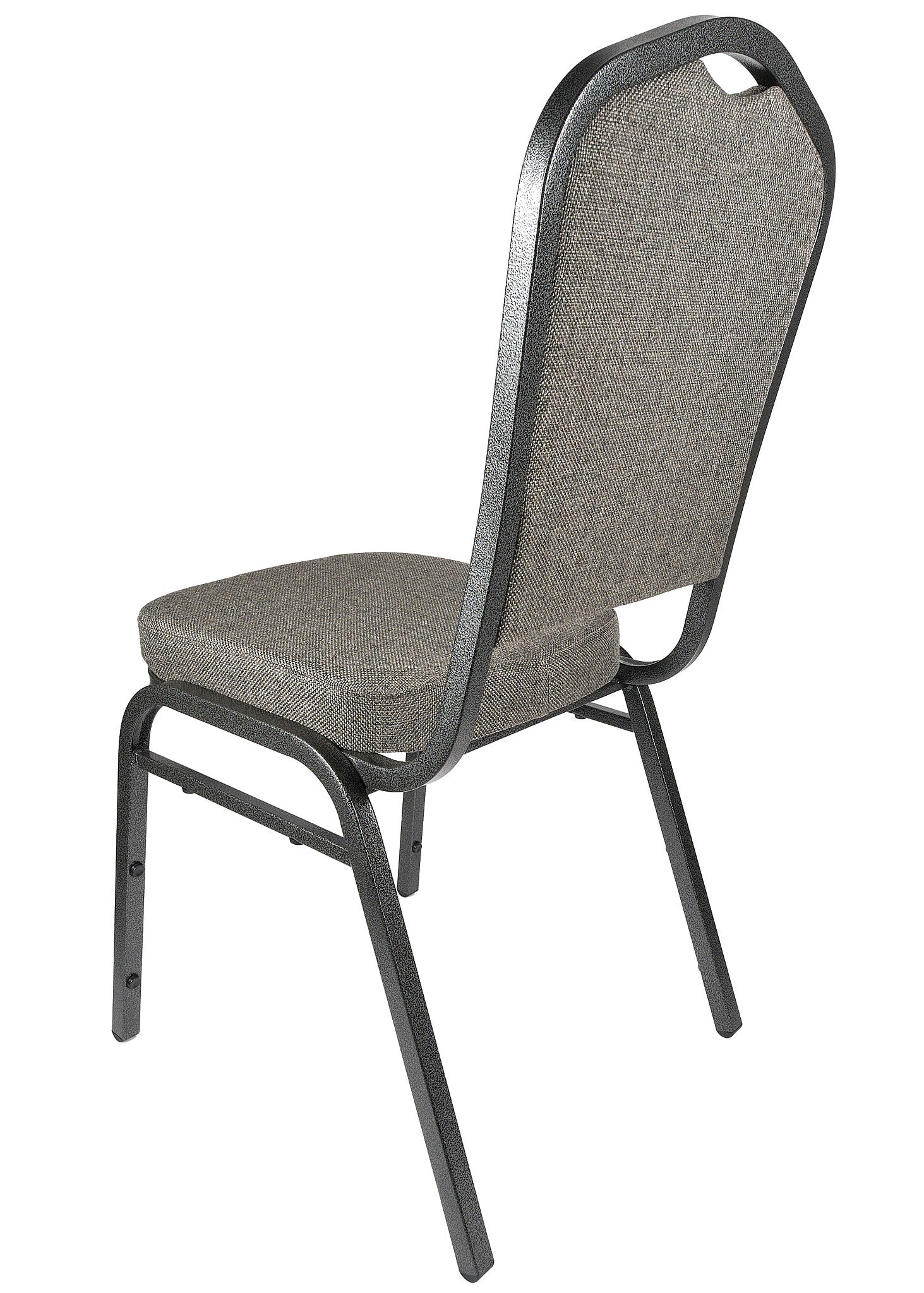 Charcoal Gray Fabric Silver Vein Steel Frame Crown Back Banquet Chair