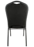 Black Fabric Silver Vein Steel Frame Crown Back Banquet Chair