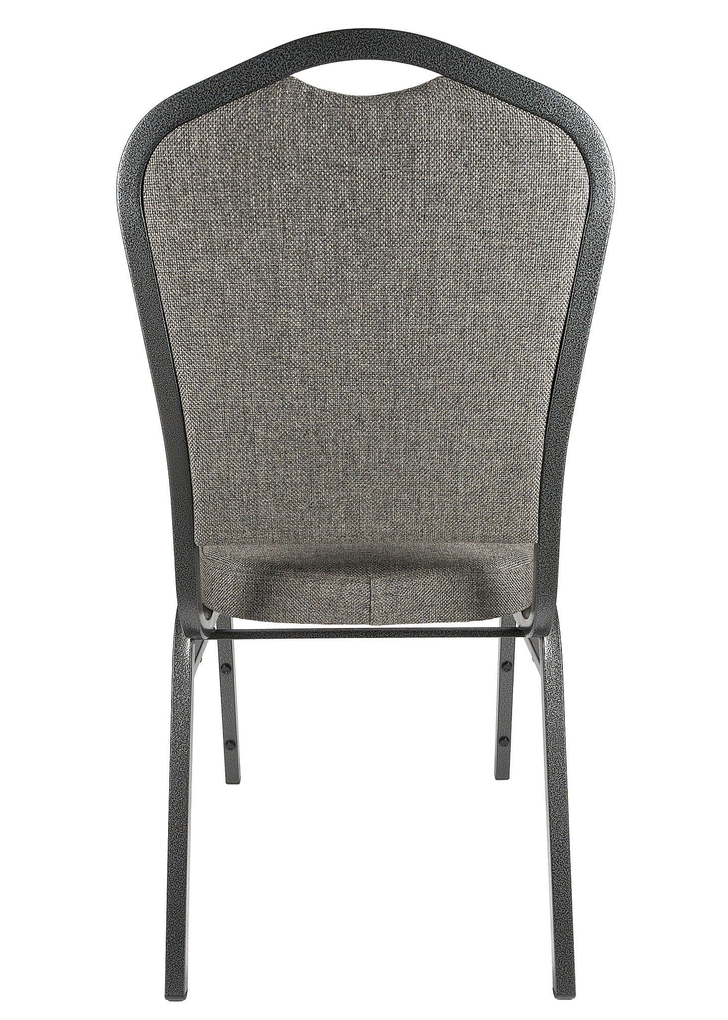 Charcoal Gray Fabric Silver Vein Steel Frame Crown Back Banquet Chair