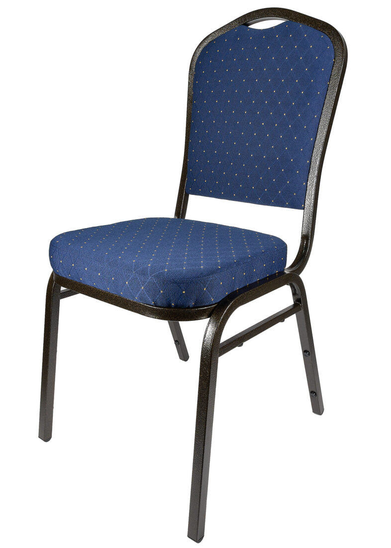 Blue Dotted Banquet Chair Left