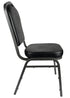 Black Vinyl Silver Vein Steel Frame Crown Back Banquet Chair