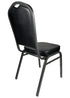 Black Vinyl Silver Vein Steel Frame Crown Back Banquet Chair