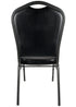 Black Vinyl Silver Vein Steel Frame Crown Back Banquet Chair