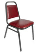 Chivari Burgundy Vinyl Silver Vein Steel Frame Trapezoid Back 32" Banquet Chair CQTVBU-ZF-T