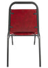 Burgundy Vinyl Silver Vein Steel Frame Trapezoid Back 32" Banquet Chair