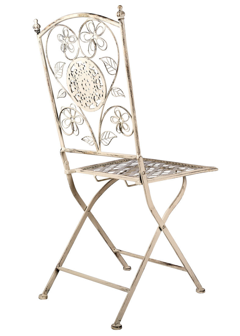 Antique White Barcelona Bistro Folding Chair by Chivari CBBMW-AX-T