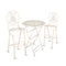 Barcelona Bistro Set in White includes 32" Cocktail Table and 2 Round Barstools