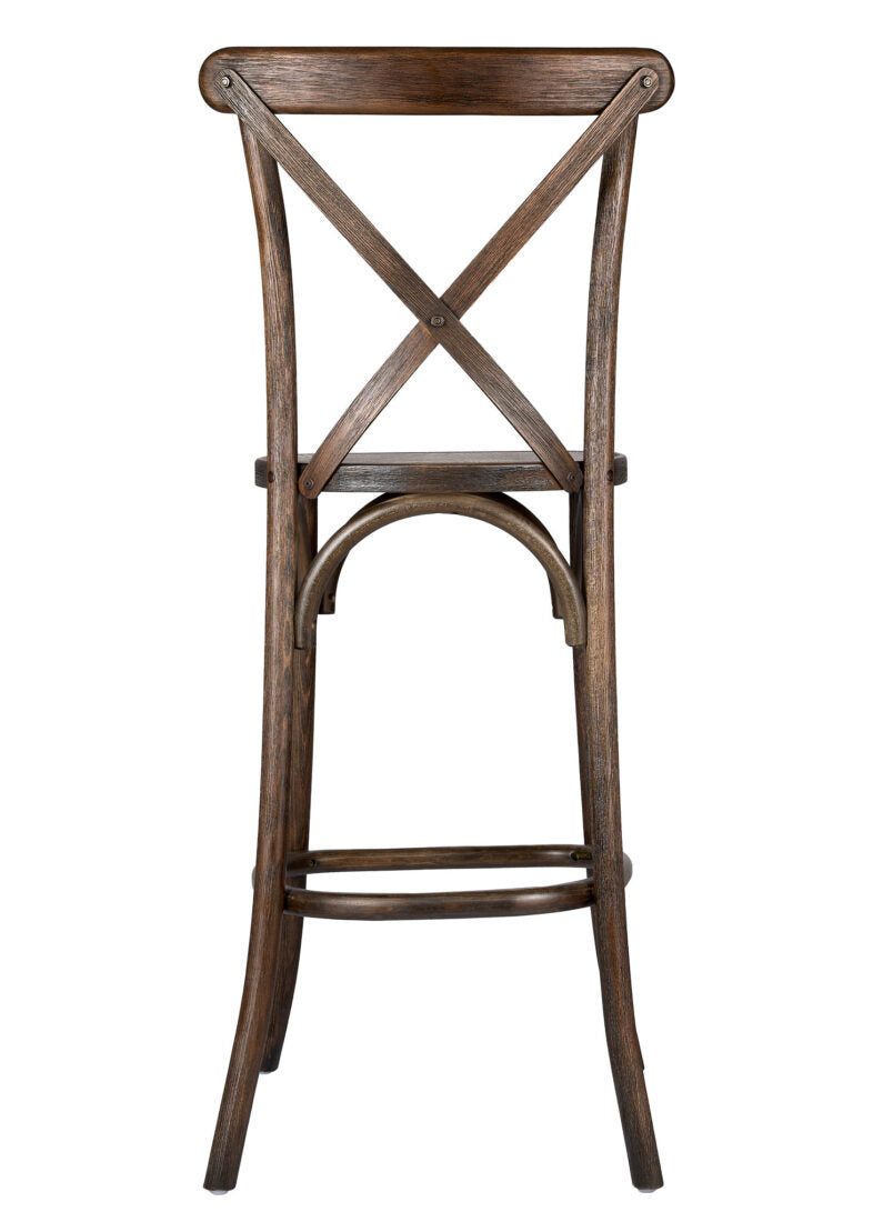 Fruitwood Wood Cross Back Barstool BXWF-ZG-T