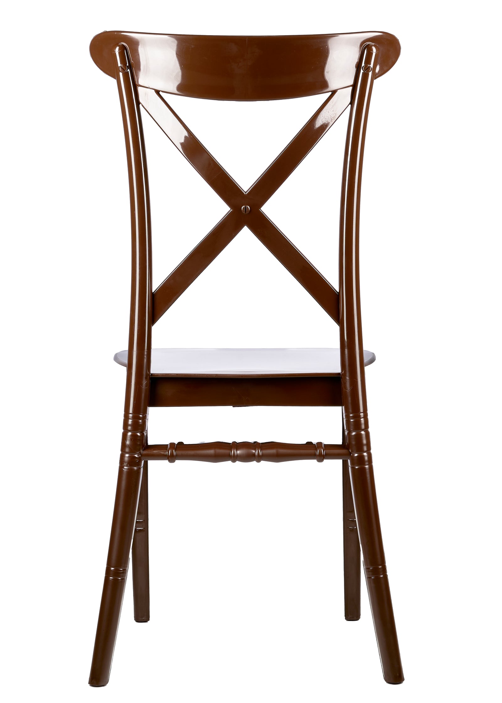 Brown BasicResin Cross Back Chair by Chivari CXPBR-v22-SG-T