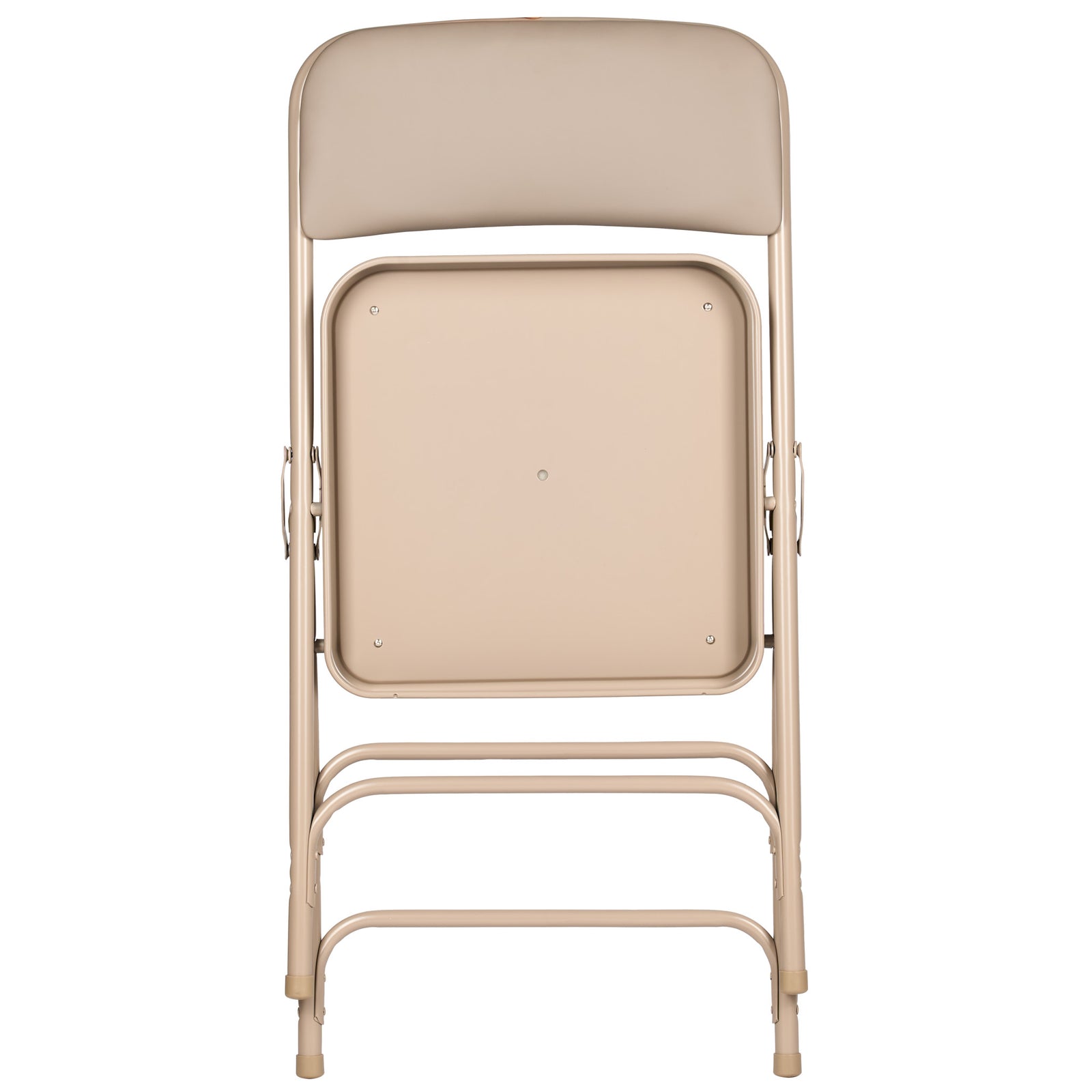 Beige Metal Folding Chair with  Beige Vinyl Cushion (Per Chair Price Shown – Sold only in Quantities of 4)