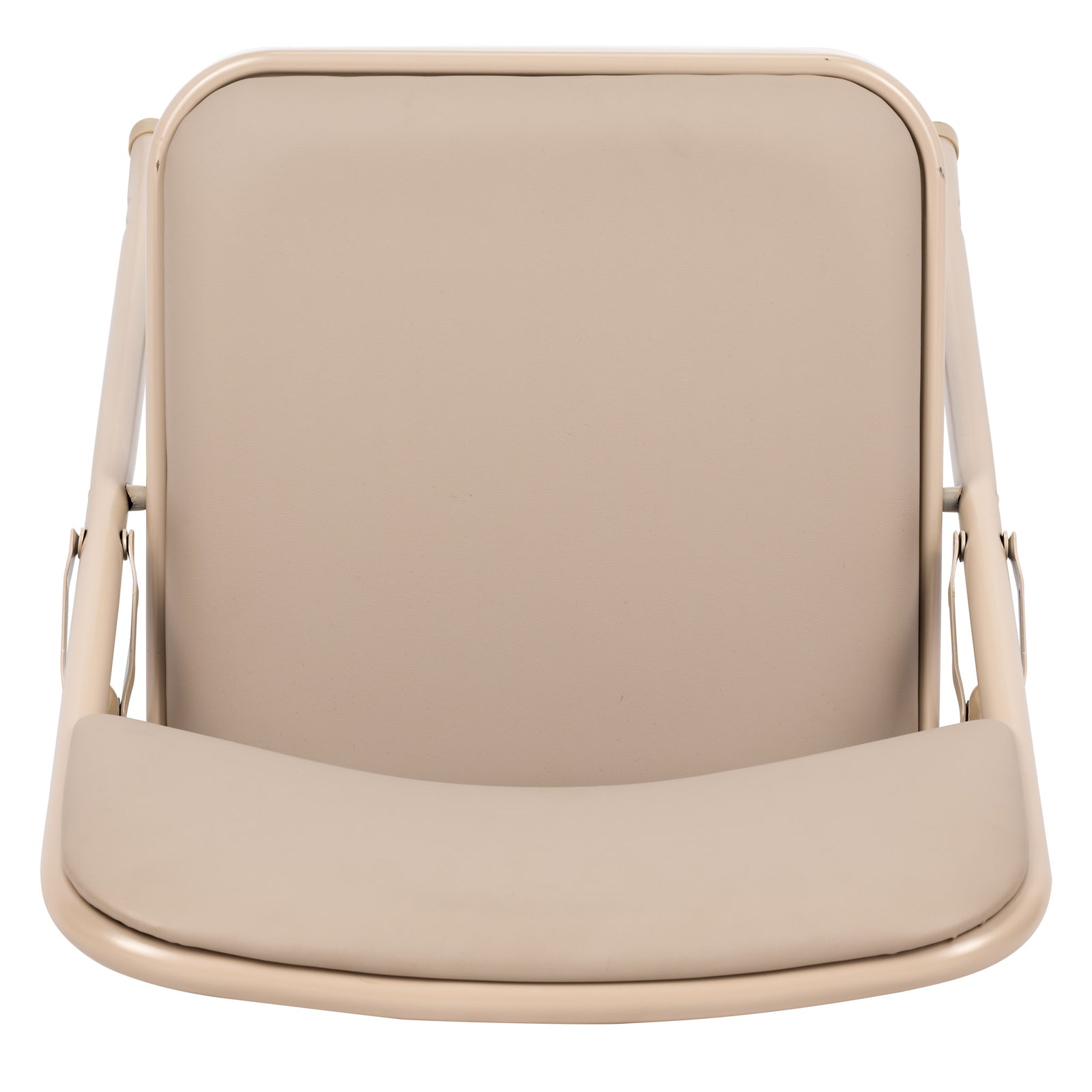 Beige Metal Folding Chair with  Beige Vinyl Cushion (Per Chair Price Shown – Sold only in Quantities of 4)