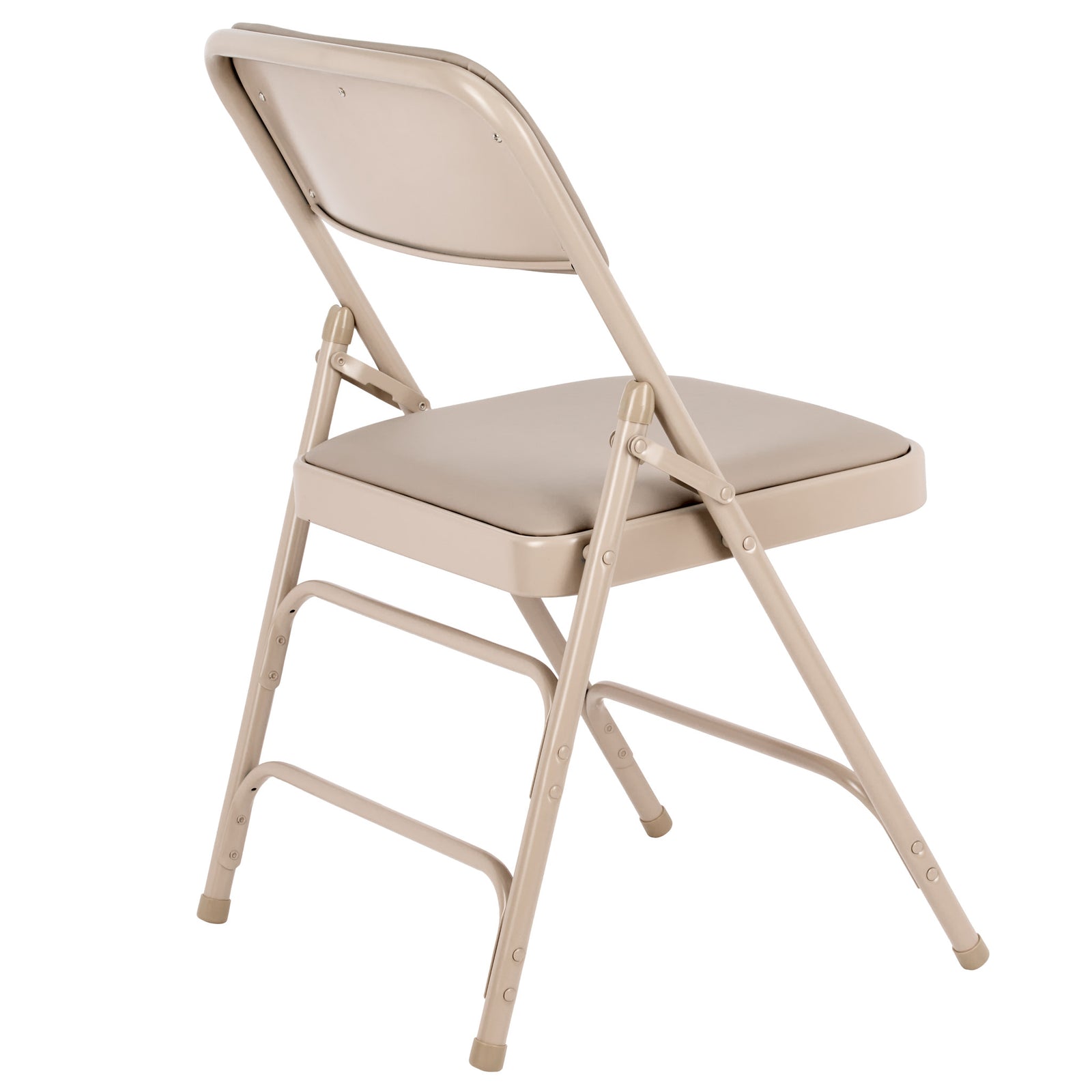 Beige Metal Folding Chair with  Beige Vinyl Cushion (Per Chair Price Shown – Sold only in Quantities of 4)