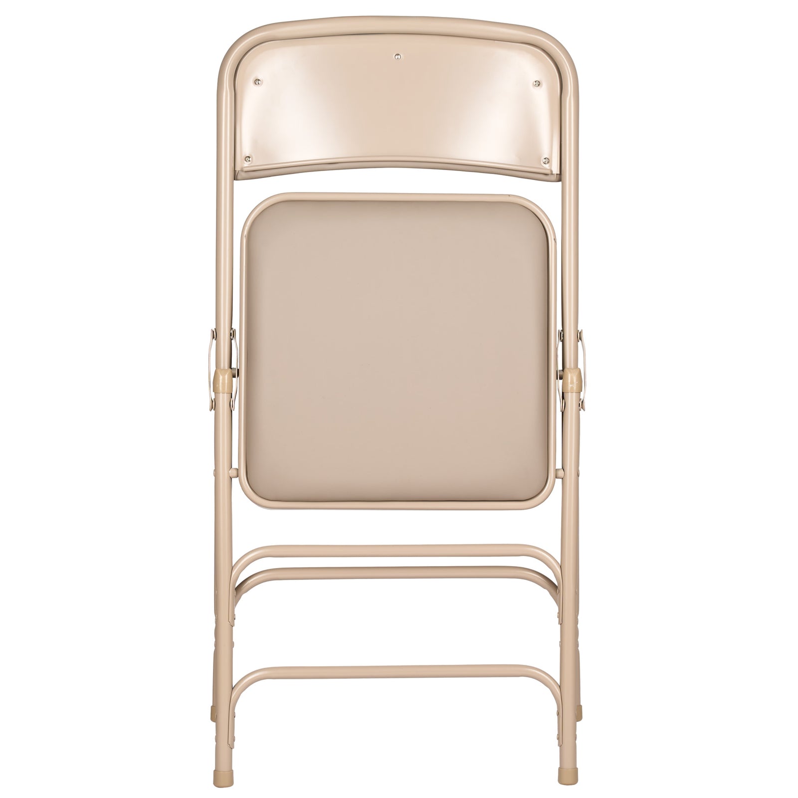 Beige Metal Folding Chair with  Beige Vinyl Cushion (Per Chair Price Shown – Sold only in Quantities of 4)