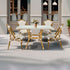 Toulouse White and Beige French Bistro Set Includes  48" x 36" Square Table and 4 Chairs FBK-SQ-WB-WB4-AX
