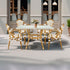 Toulouse White and Beige French Bistro Set Includes  48" x 36" Square Table and 4 Chairs with Arms FBK-SQ-WB-AWB4-AX