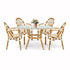 Toulouse White and Beige French Bistro Set Includes  48" x 36" Square Table and 4 Chairs with Arms FBK-SQ-WB-AWB4-AX