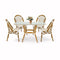 Toulouse White and Beige French Bistro Set Includes  48" x 36" Square Table and 4 Chairs FBK-SQ-WB-WB4-AX