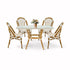 Toulouse White and Beige French Bistro Set Includes  48" x 36" Square Table and 4 Chairs FBK-SQ-WB-WB4-AX