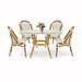 Toulouse White and Beige French Bistro Set Includes  48" x 36" Square Table and 4 Chairs FBK-SQ-WB-WB4-AX