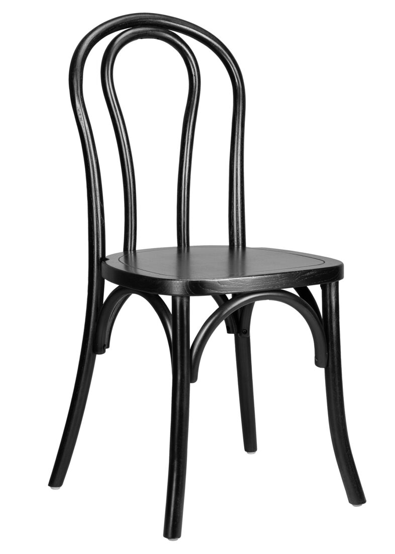 Bentwood Wood Black Restaurant Chair with Standard Square Seat by Chivari CBWB-ZG-T