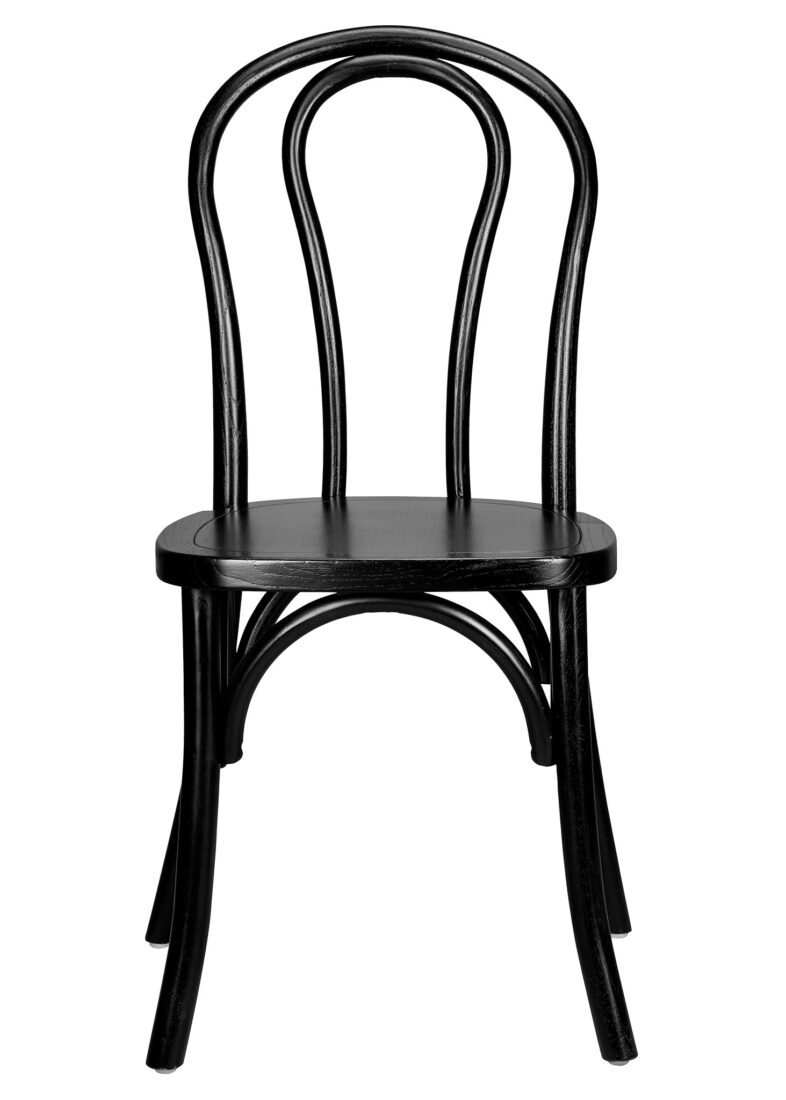 Bentwood Wood Black Restaurant Chair with Standard Square Seat by Chivari CBWB-ZG-T