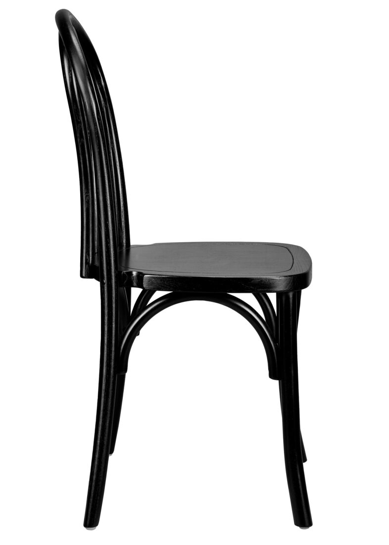 Bentwood Wood Black Restaurant Chair with Standard Square Seat by Chivari CBWB-ZG-T