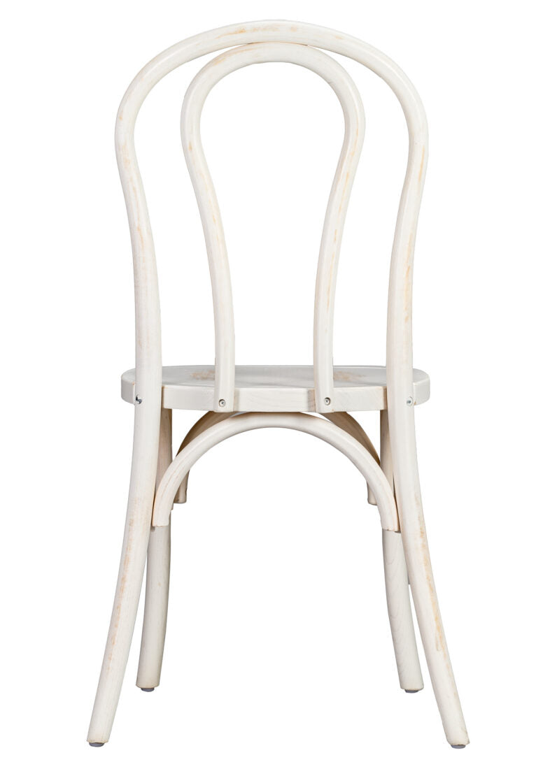 Bentwood Wood White Washed Restaurant Chair with Standard Square Seat by Chivari CBWW-ZG-T