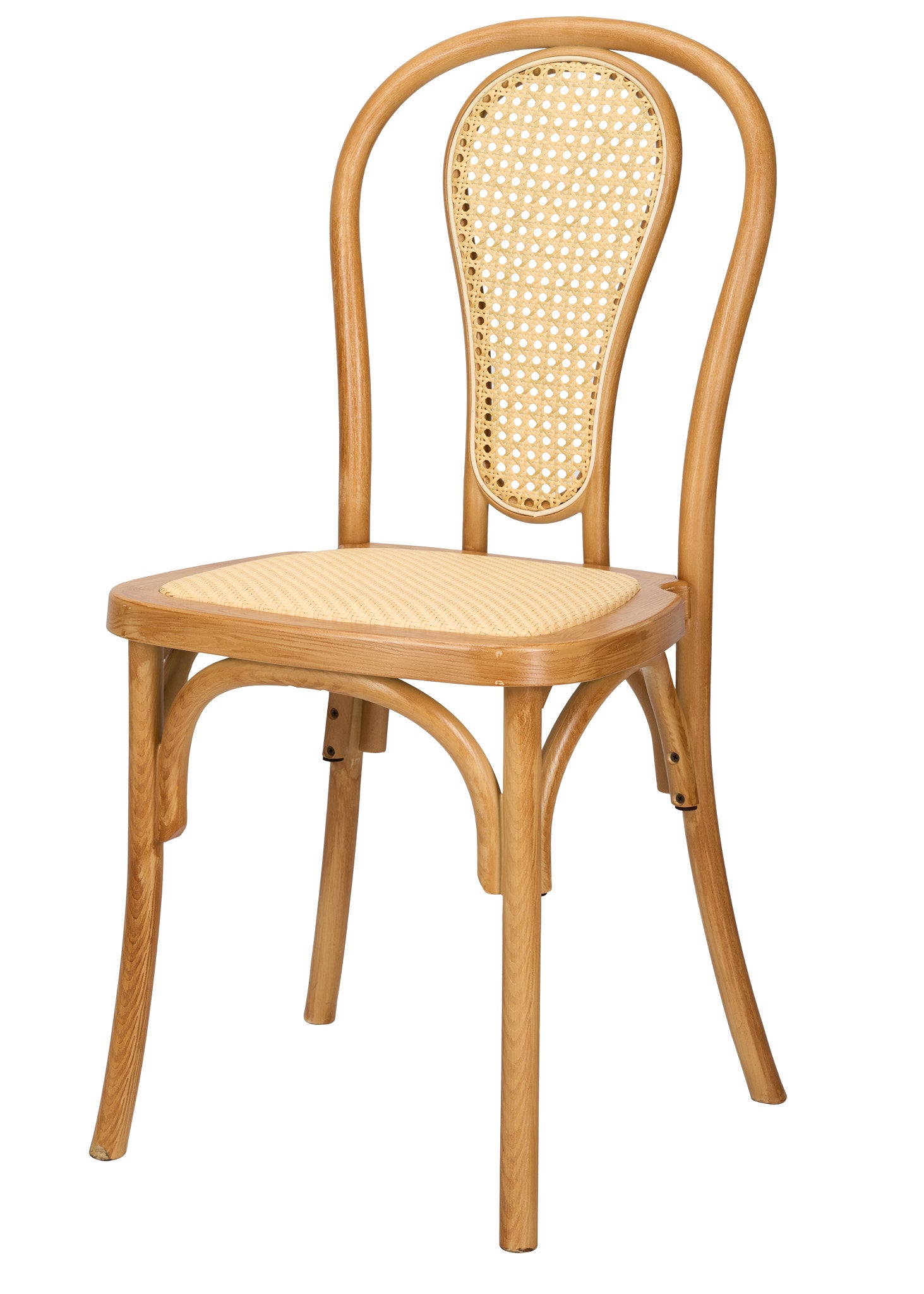 Bentwood Resin Natural Rattan Standard Square Seat with Rattan Back