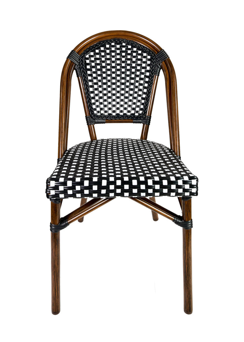 Black & White Bistro Chair Front CBPBLA-AX-T