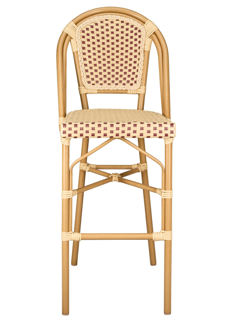 Beige and Maroon French Bistro Barstool BBPWM-AX-T