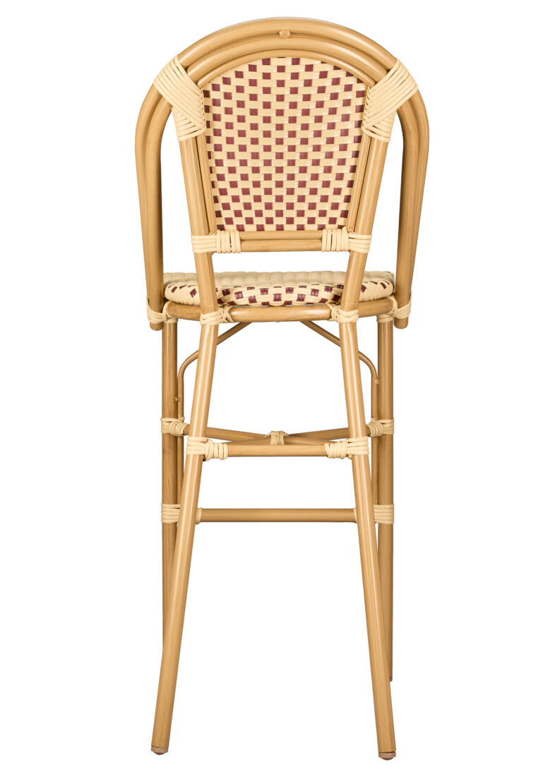 Beige and Maroon French Bistro Barstool BBPWM-AX-T