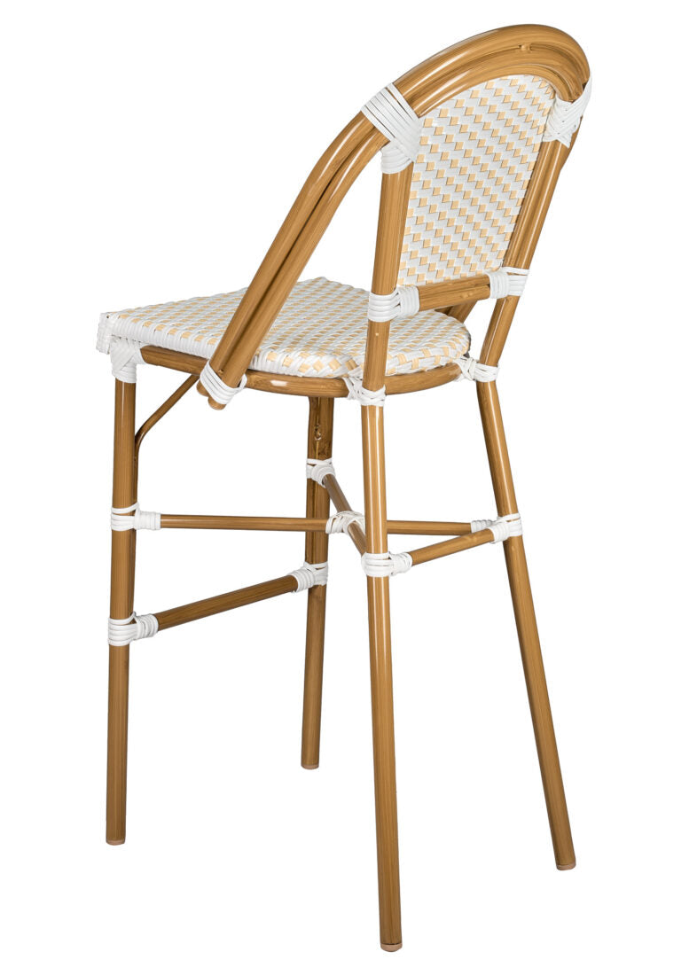 White and Beige French Bistro Barstool BBPWB-AX-T